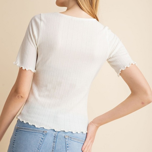 End Of Summer Sale! Cross Front Merrow Knit Top - Picture 4 of 5